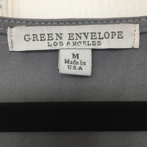 Green Envelope Made In USA Hi Lo Gray Modal Zipper - Picture 3 of 4